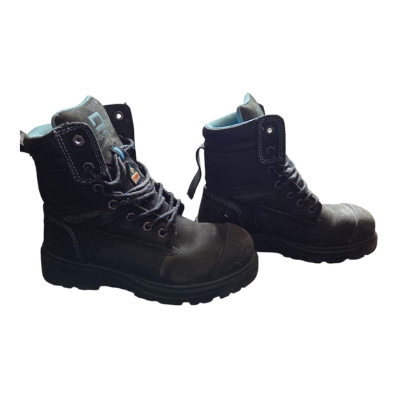 Dakota Womans Black Protective Steel Toe Boots Size 6 - Picture 3 of 9